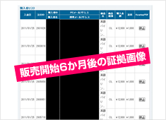 販売開始6ヶ月後の証拠画像